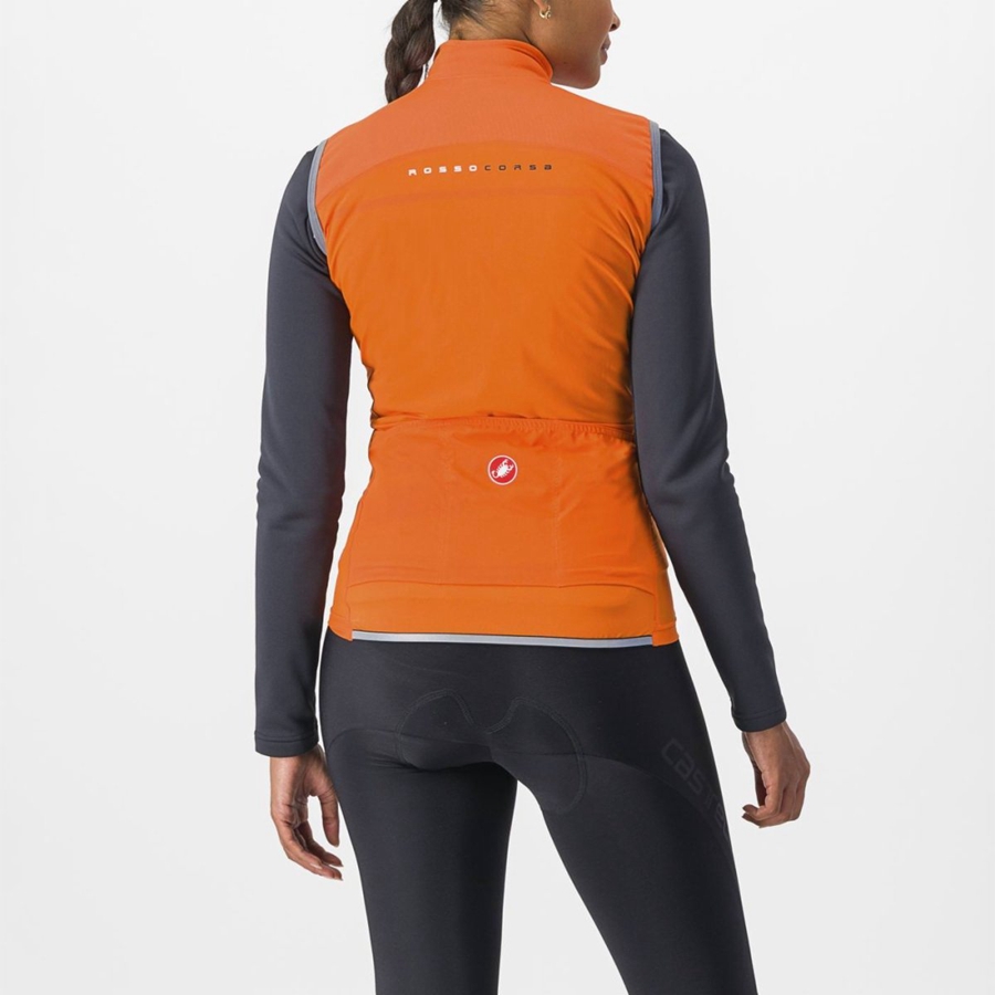 Femme Rouge Orange Gilet Castelli PERFETTO RoS 2 W - france  MLC-0251782