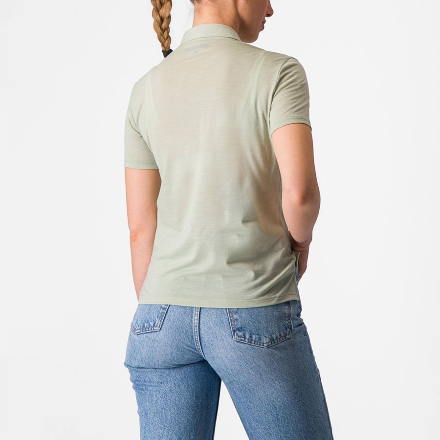 Femme Vert Casual Castelli MERINO W POLO - france  IST-2640016