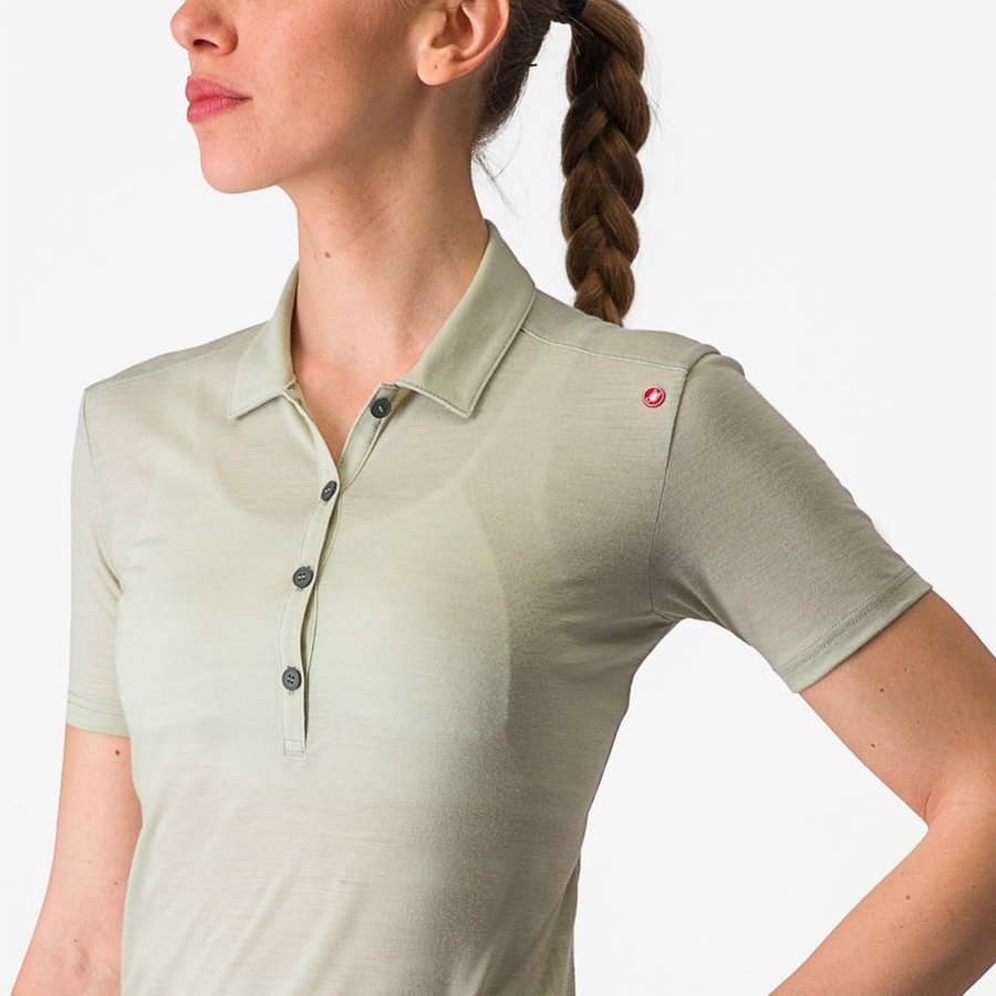 Femme Vert Casual Castelli MERINO W POLO - france  IST-2640016