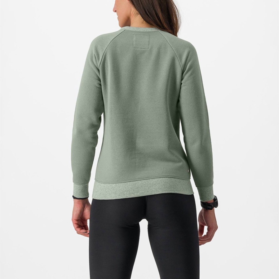 Femme Vert Casual Castelli LOGO W SWEATSHIRT - france  GZV-4971708