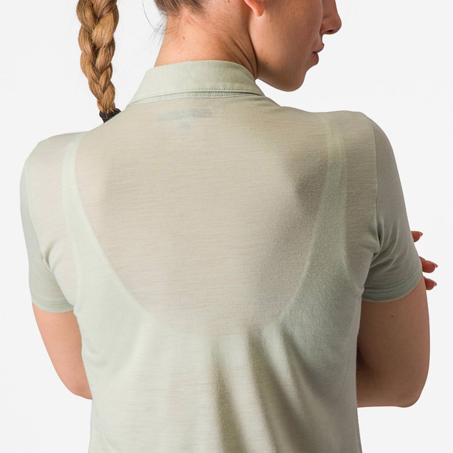 Femme Vert Casual Castelli MERINO W POLO - france  IST-2640016