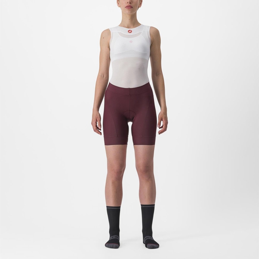 Femme Bordeaux Foncé Rouge Short Castelli PRIMA - france  LQU-3372095