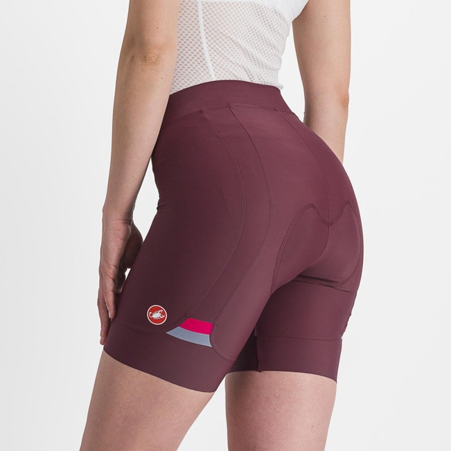 Femme Bordeaux Foncé Rouge Short Castelli PRIMA - france  LQU-3372095