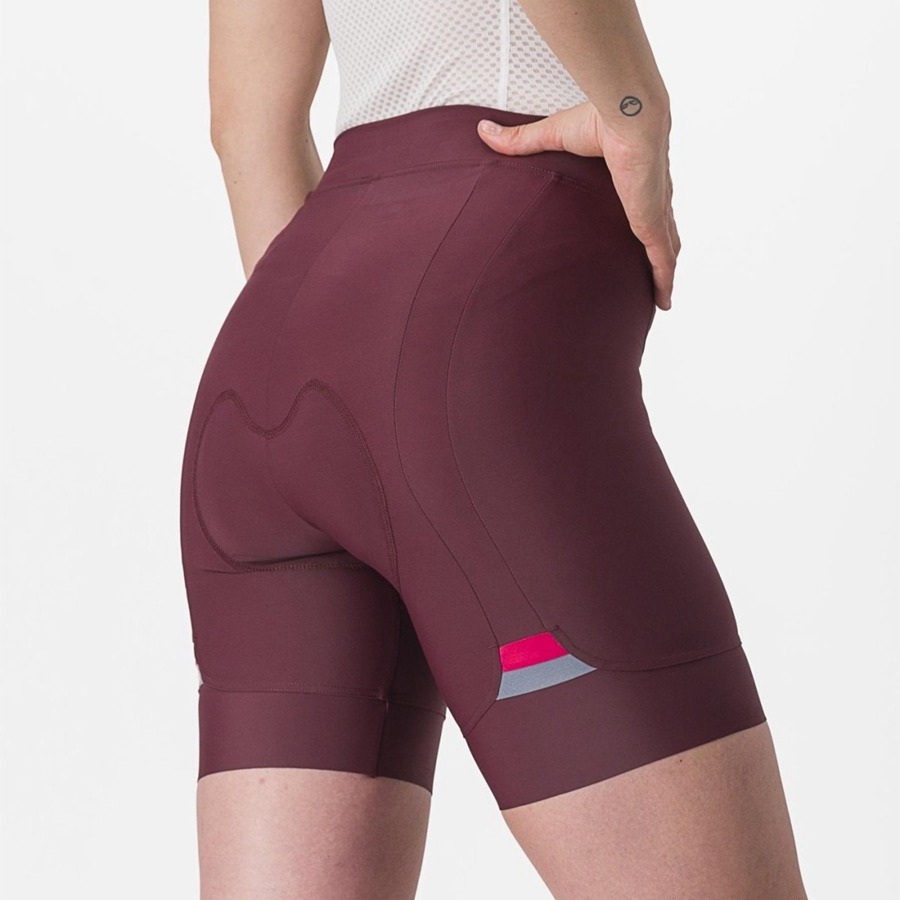 Femme Bordeaux Foncé Rouge Short Castelli PRIMA - france  LQU-3372095