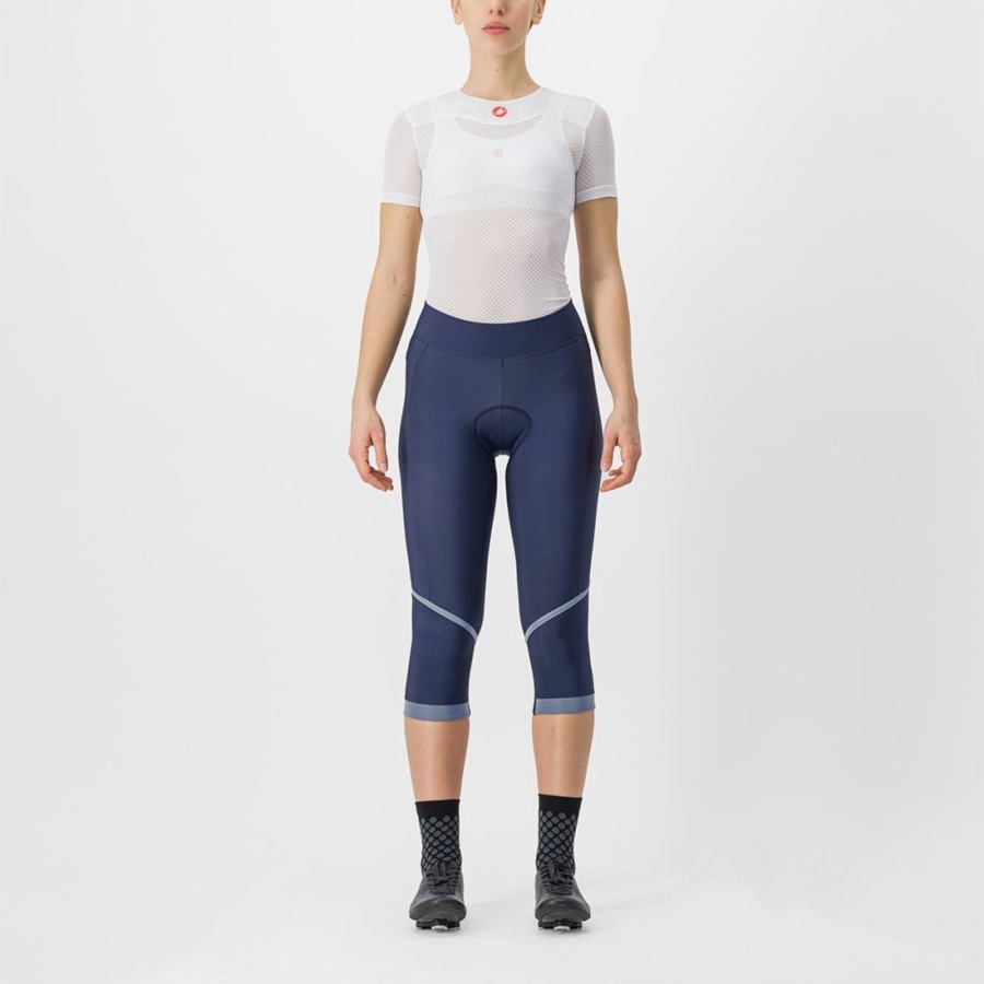 Femme Bleu Argent Leggings Castelli VELOCISSIMA THERMAL KNICKER - france  CQV-0350652