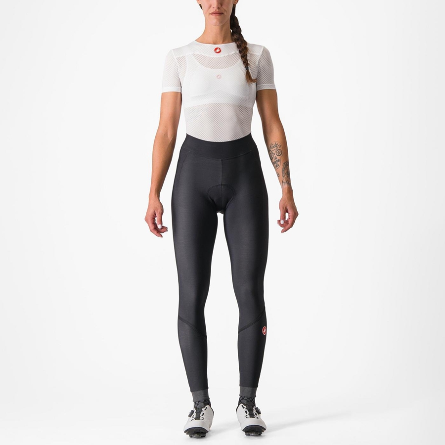 Femme Noir Noir Leggings Castelli VELOCISSIMA THERMAL - france  QJU-7150825