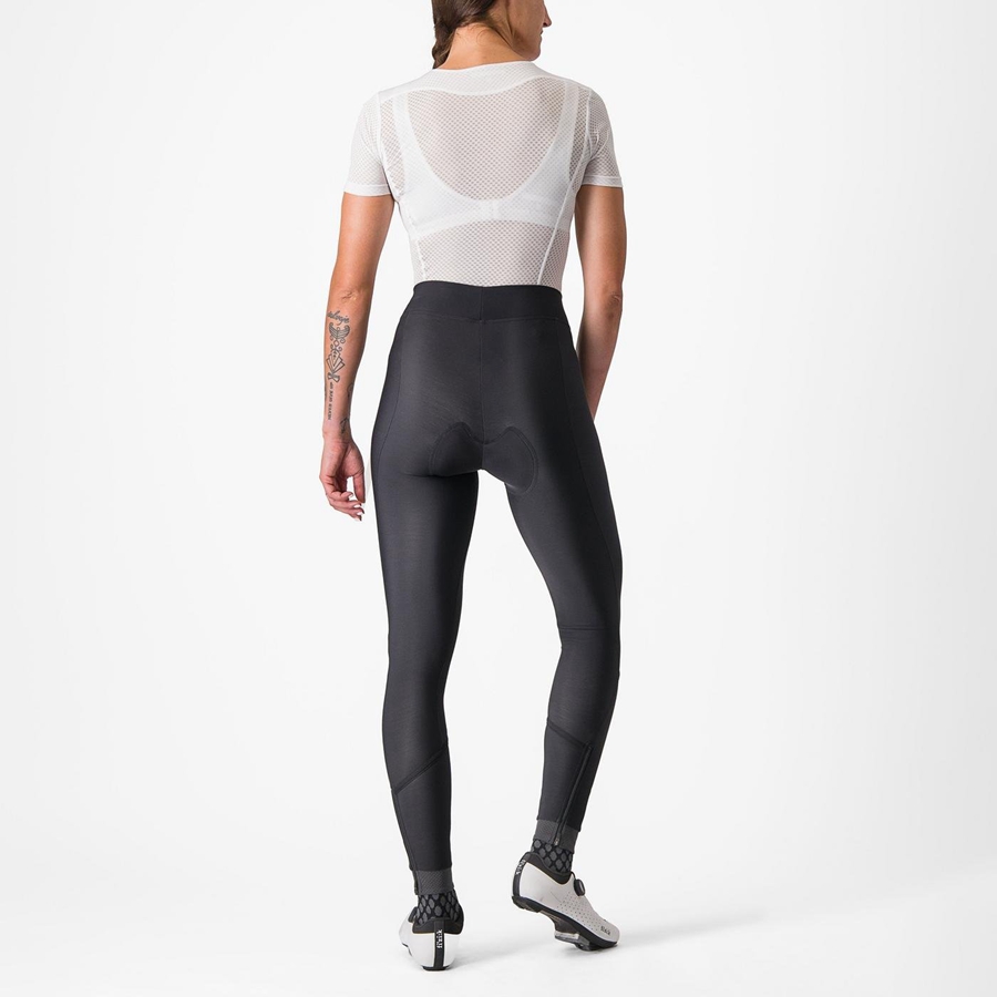 Femme Noir Noir Leggings Castelli VELOCISSIMA THERMAL - france  QJU-7150825