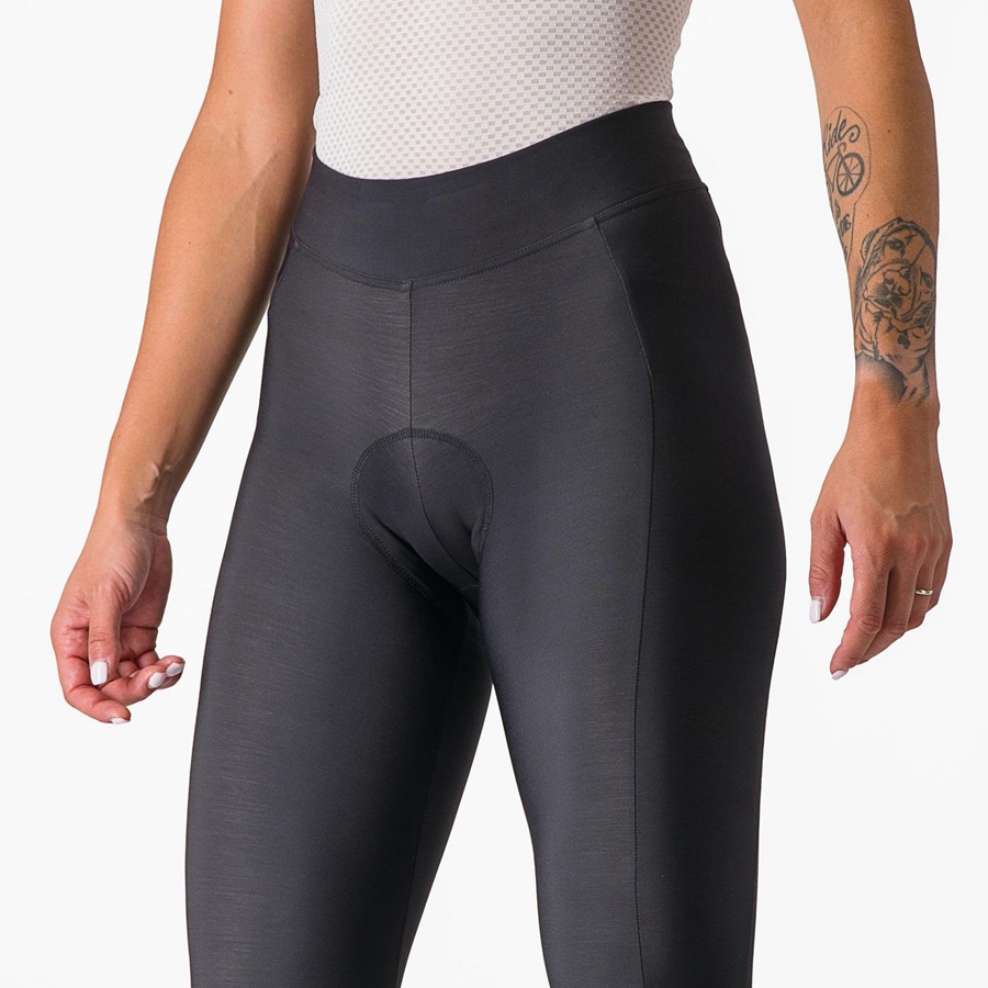 Femme Noir Noir Leggings Castelli VELOCISSIMA THERMAL - france  QJU-7150825