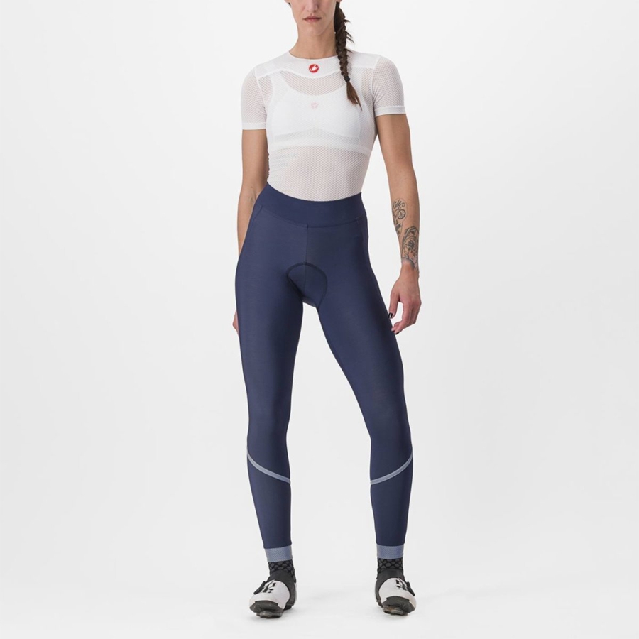 Femme Bleu Argent Leggings Castelli VELOCISSIMA THERMAL - france  SEE-9552989