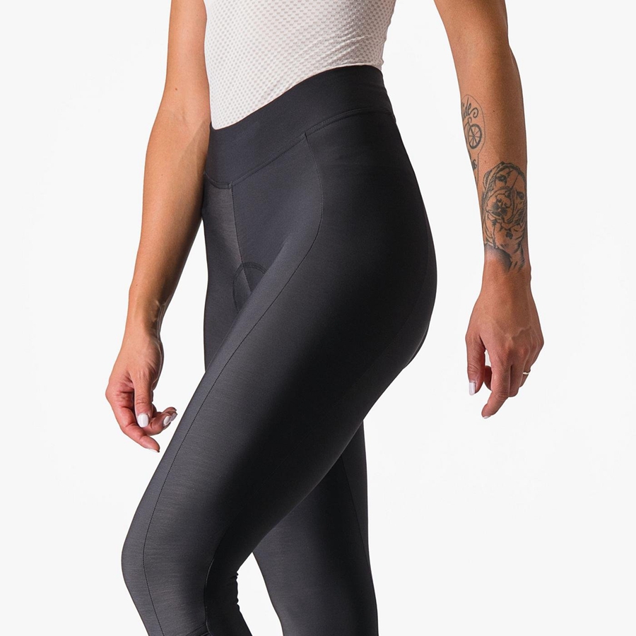 Femme Noir Noir Leggings Castelli VELOCISSIMA THERMAL - france  QJU-7150825