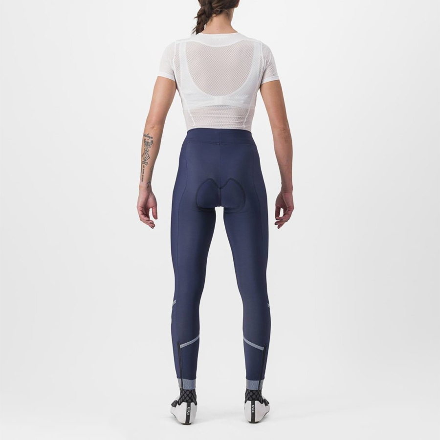 Femme Bleu Argent Leggings Castelli VELOCISSIMA THERMAL - france  SEE-9552989