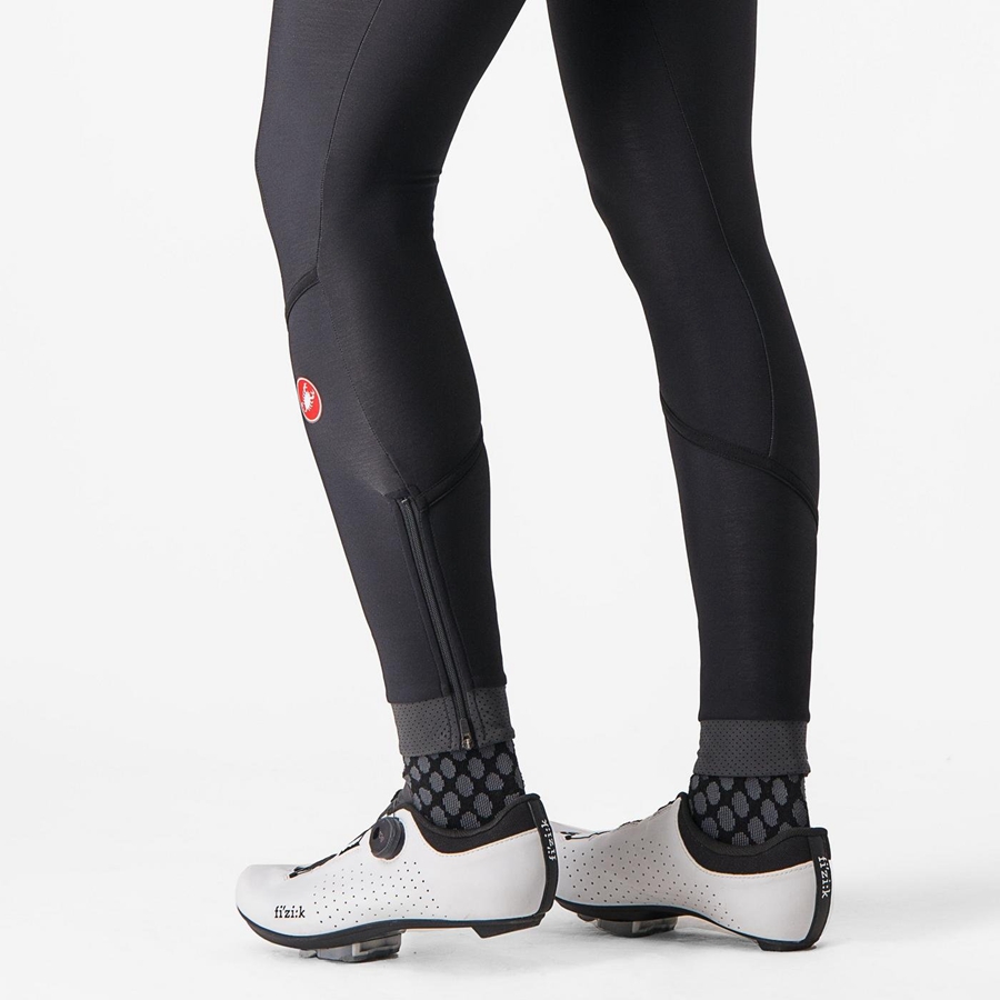 Femme Noir Noir Leggings Castelli VELOCISSIMA THERMAL - france  QJU-7150825