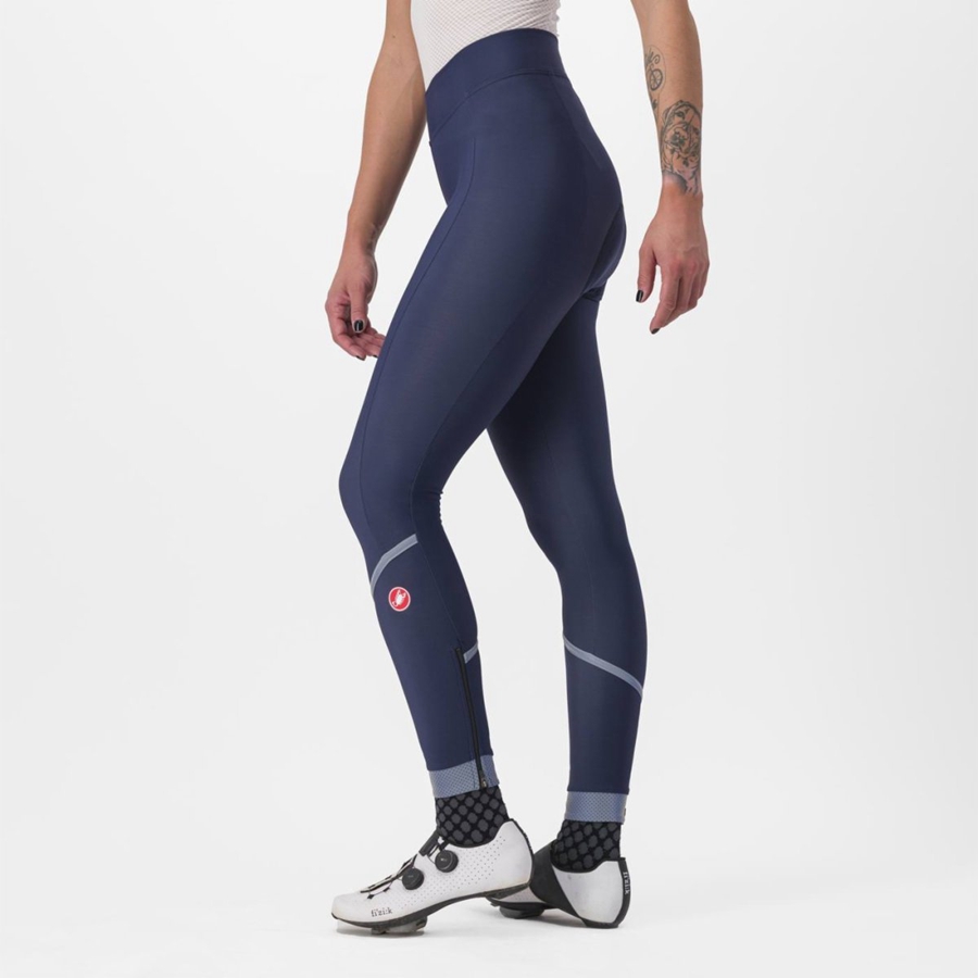 Femme Bleu Argent Leggings Castelli VELOCISSIMA THERMAL - france  SEE-9552989