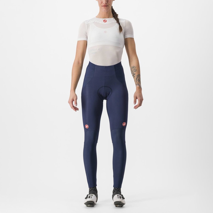 Femme Bleu Argent Leggings Castelli SORPASSO RoS W - france  MNP-3268496