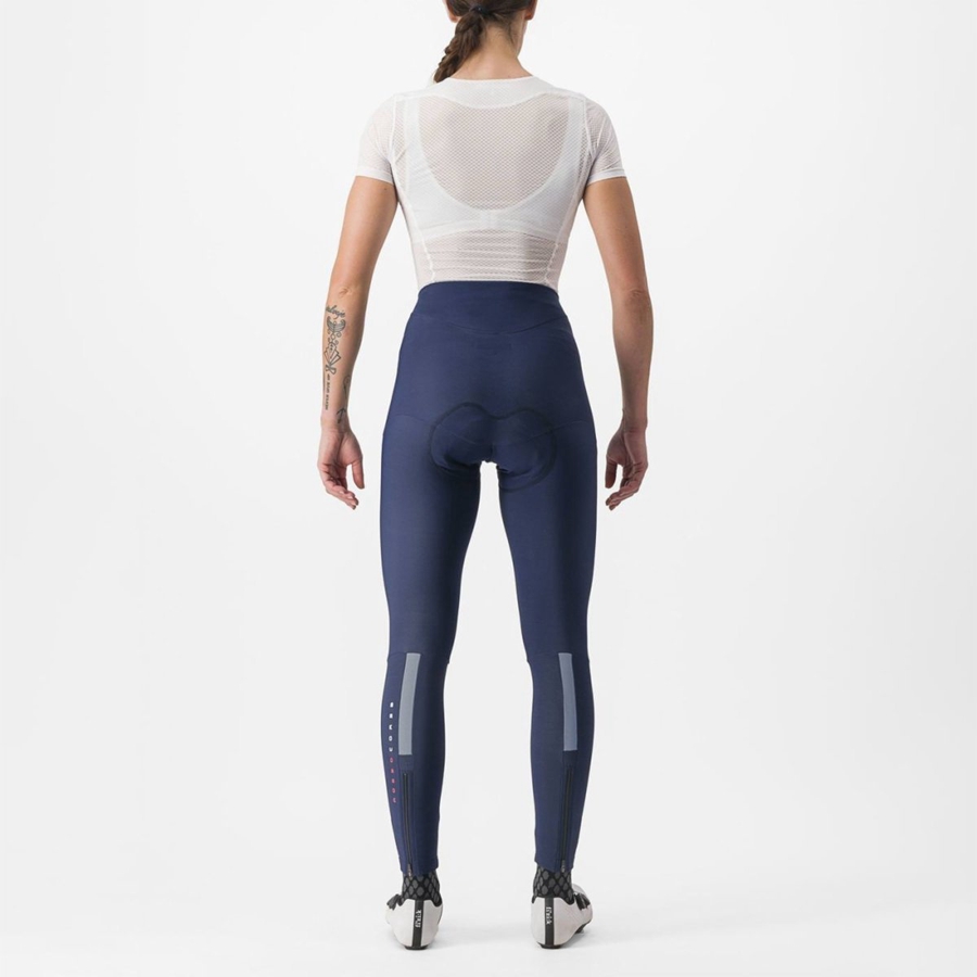 Femme Bleu Argent Leggings Castelli SORPASSO RoS W - france  MNP-3268496