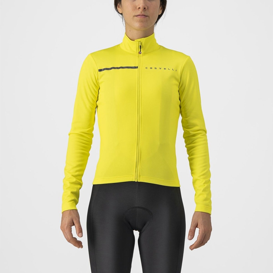 Femme Jaune Grise Foncé Maillot Castelli SINERGIA 2 FZ - france  KMF-4717483