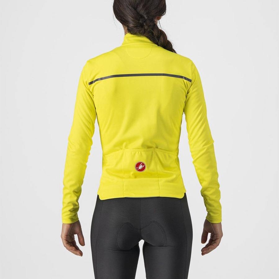 Femme Jaune Grise Foncé Maillot Castelli SINERGIA 2 FZ - france  KMF-4717483