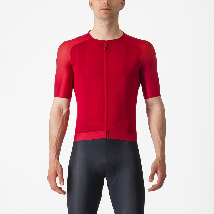 Homme Rouge Maillot Castelli AERO RACE 7.0 - france  KTZ-2660108