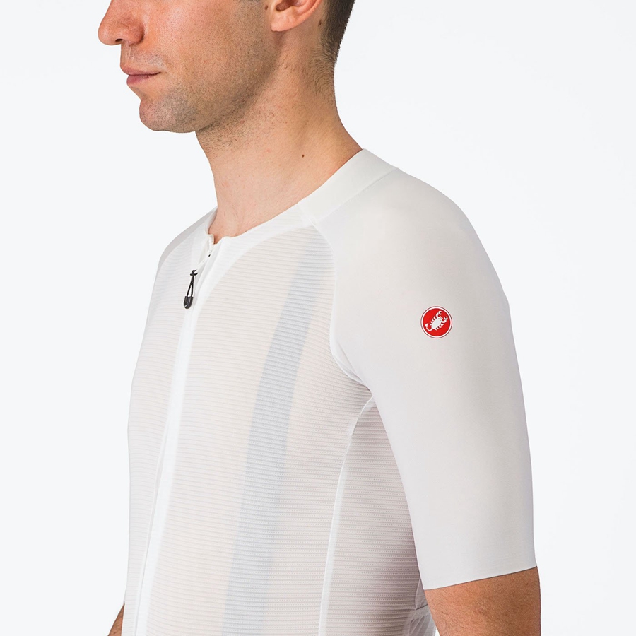 Homme Blanche Maillot Castelli AERO RACE 7.0 - france  BZD-4087631