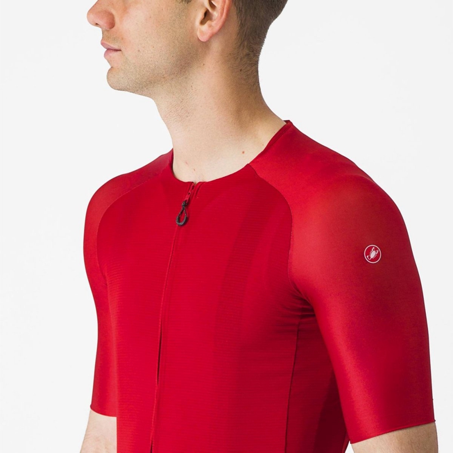 Homme Rouge Maillot Castelli AERO RACE 7.0 - france  KTZ-2660108