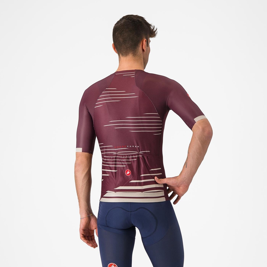 Homme Bordeaux Foncé Argent Maillot Castelli CLIMBER'S 4.0 - france  BRN-0276677