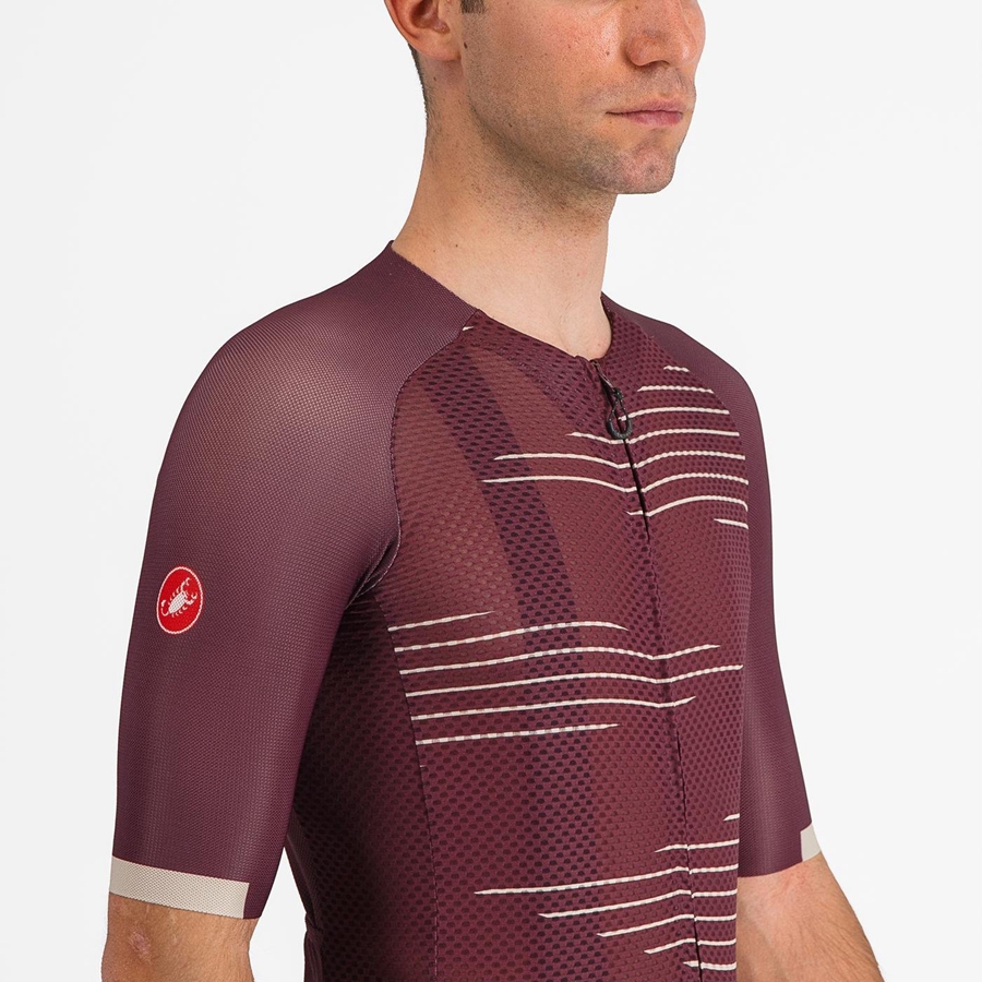 Homme Bordeaux Foncé Argent Maillot Castelli CLIMBER'S 4.0 - france  BRN-0276677