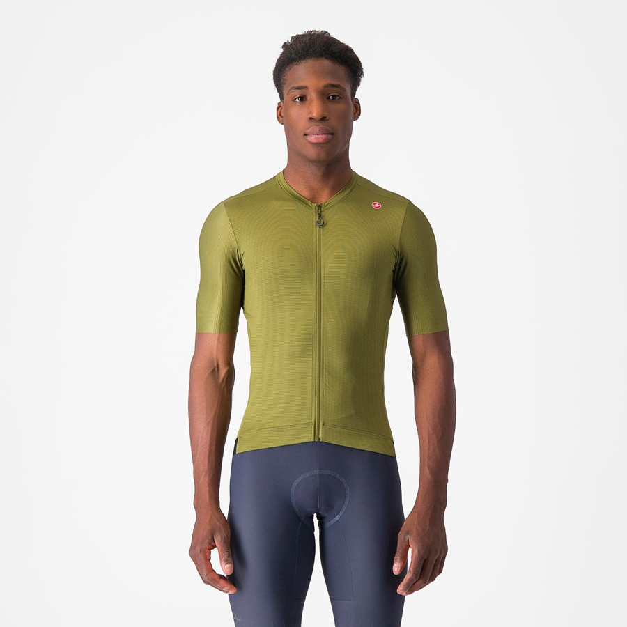 Homme Vert Olive Vert Clair Maillot Castelli ESPRESSO - france  MHD-3577208