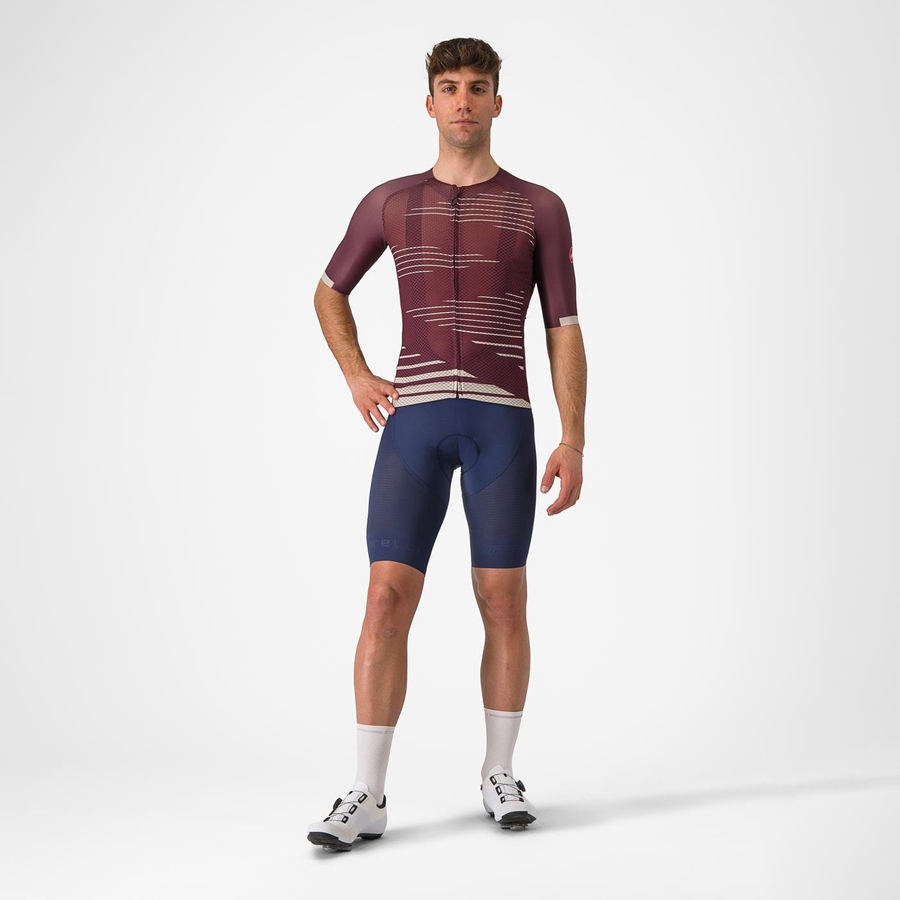 Homme Bordeaux Foncé Argent Maillot Castelli CLIMBER'S 4.0 - france  BRN-0276677