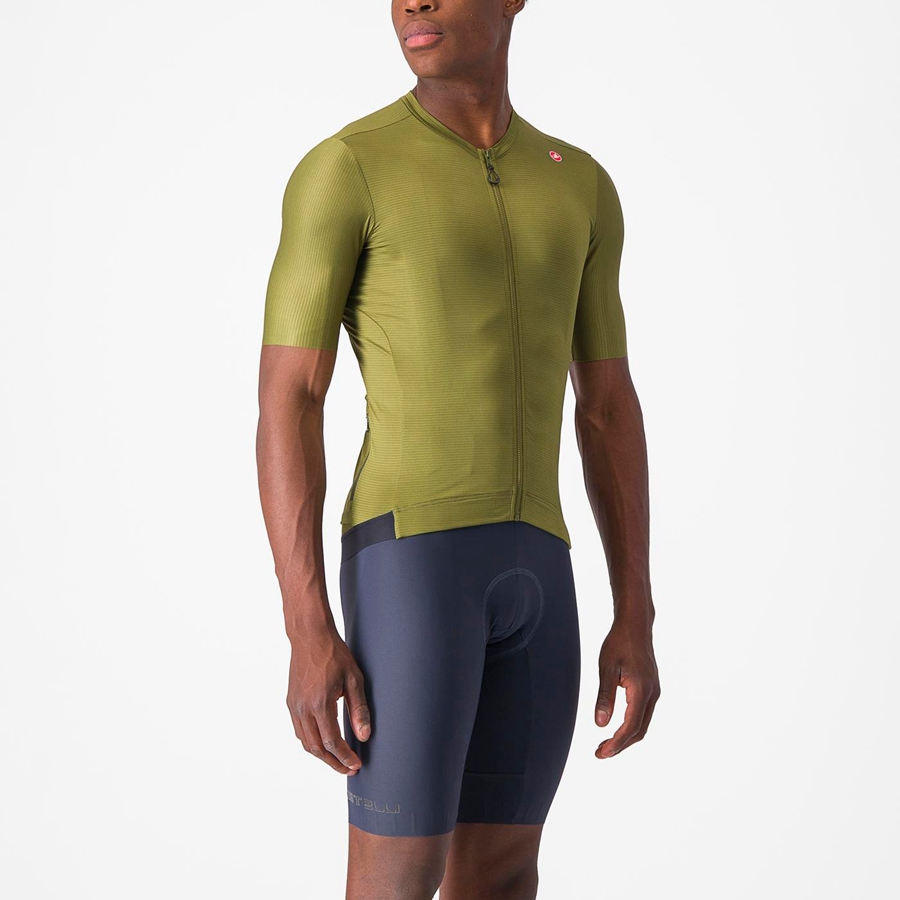 Homme Vert Olive Vert Clair Maillot Castelli ESPRESSO - france  MHD-3577208