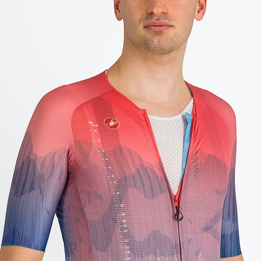 Homme Multicolore Rose Bleu Maillot Castelli R-A/D - france  VDH-3735540