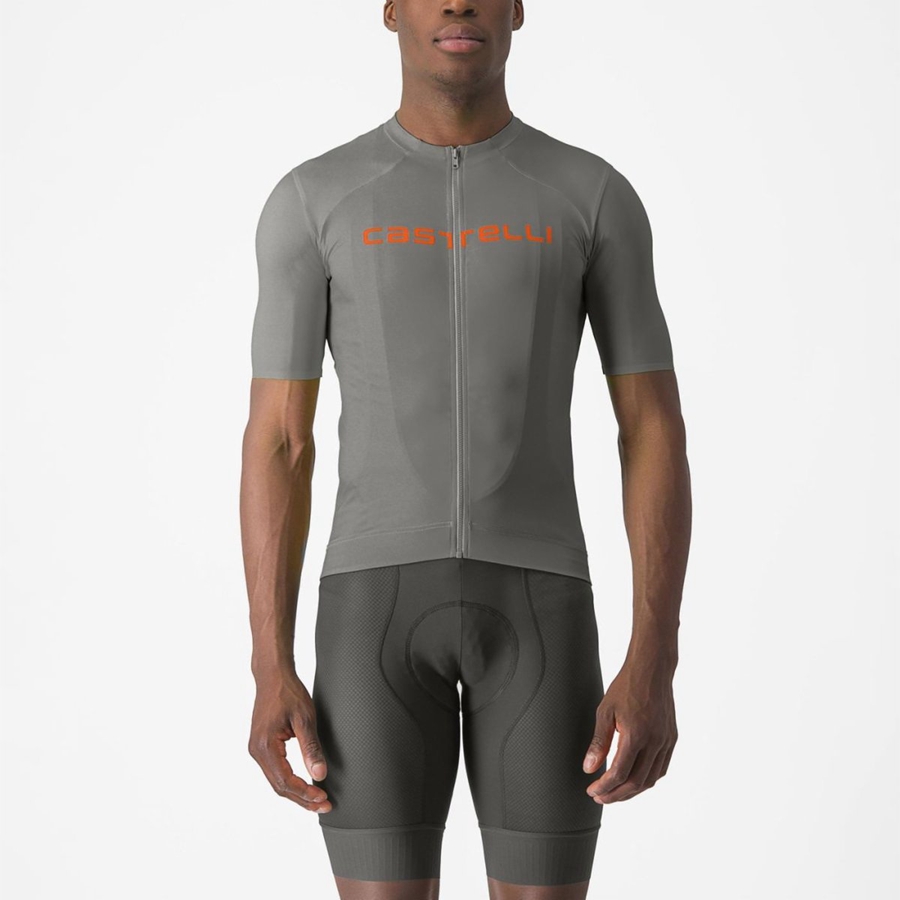 Homme Grise Orange Maillot Castelli PROLOGO LITE - france  ASD-3688018