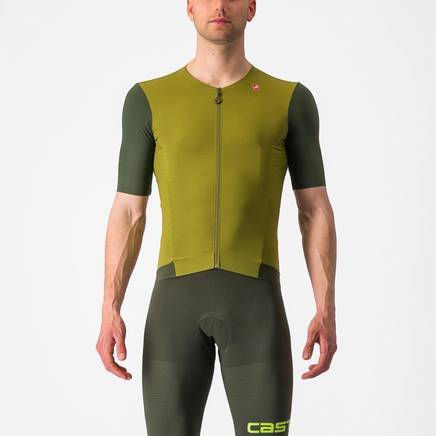 Homme Vert Vert Foncé Maillot Castelli PREMIO - france  XUZ-4757852