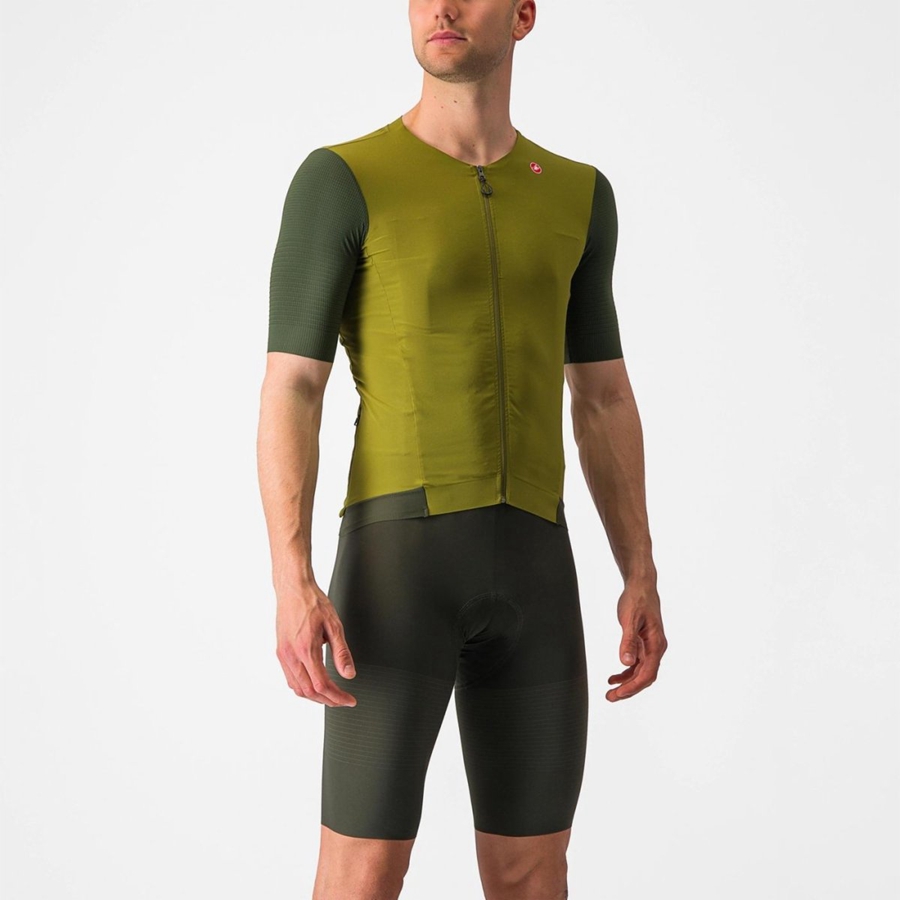 Homme Vert Vert Foncé Maillot Castelli PREMIO - france  XUZ-4757852