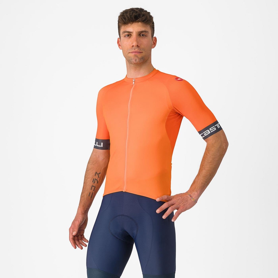 Homme Orange Grise Foncé Maillot Castelli ENTRATA VI - france  OPU-6859349