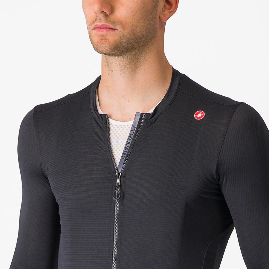 Homme Noir Grise Foncé Maillot Castelli ESPRESSO LS - france  GYP-6714896