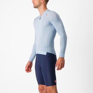 Homme Bleu Bleu Maillot Castelli ESPRESSO LS - france  HRH-5084368