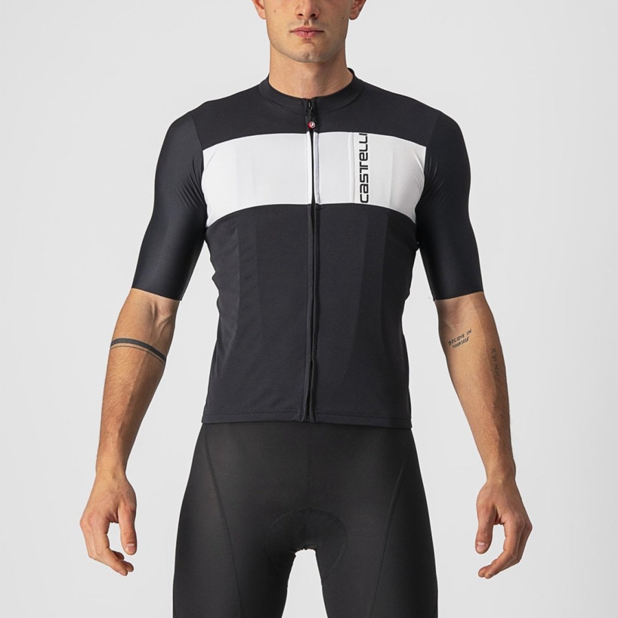 Homme Noir Argent Grise Blanche Maillot Castelli PROLOGO 7 - france  HIO-4106921