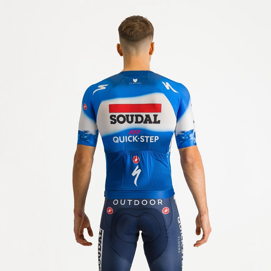 Homme Bleu Blanche Maillot Castelli AERO RACE 7.0 - france  JXR-2386118