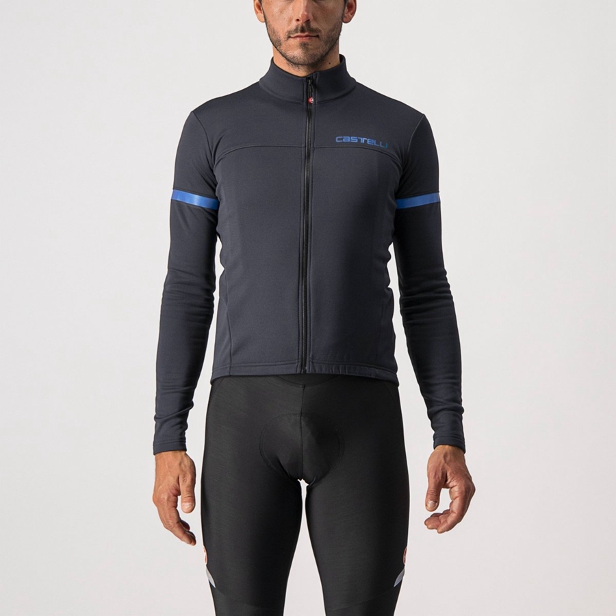 Homme Noir Bleu Maillot Castelli FONDO 2 FZ - france  YGH-8156478