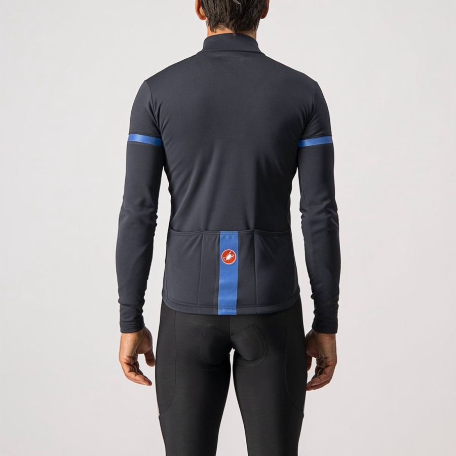 Homme Noir Bleu Maillot Castelli FONDO 2 FZ - france  YGH-8156478