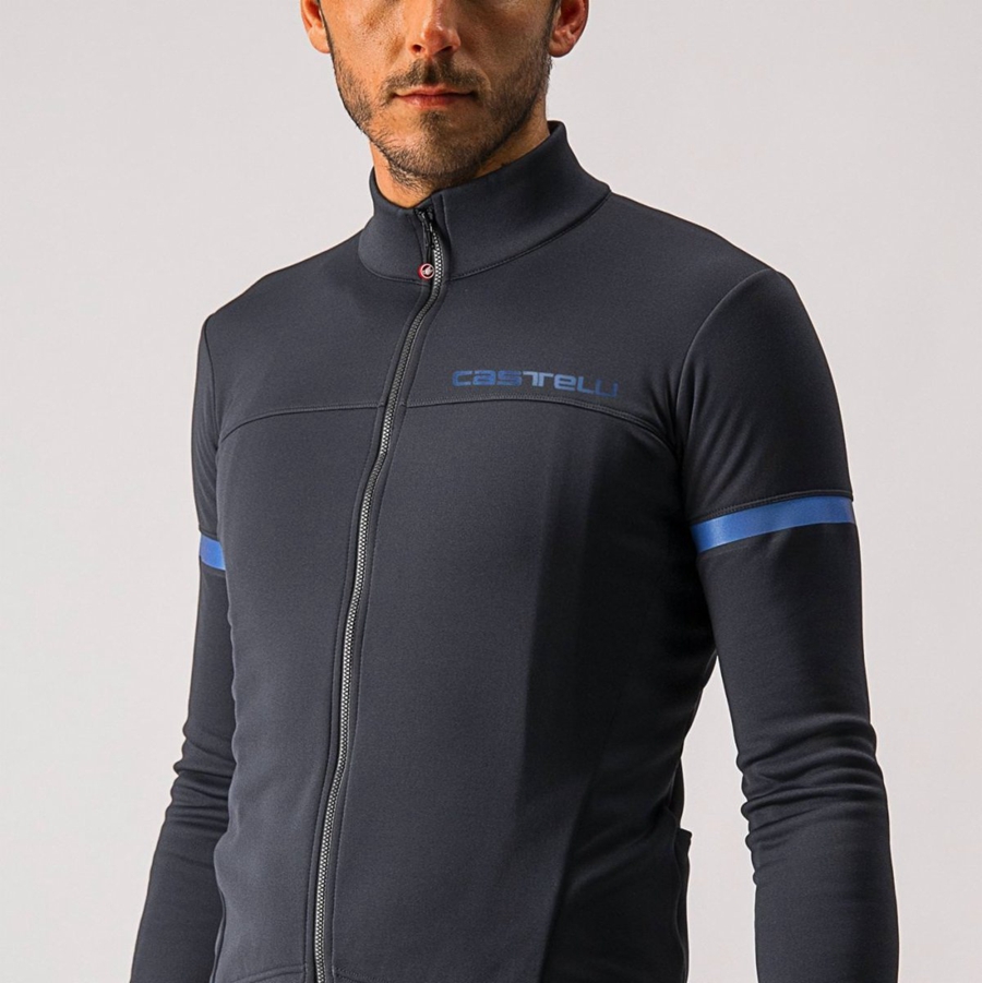 Homme Noir Bleu Maillot Castelli FONDO 2 FZ - france  YGH-8156478