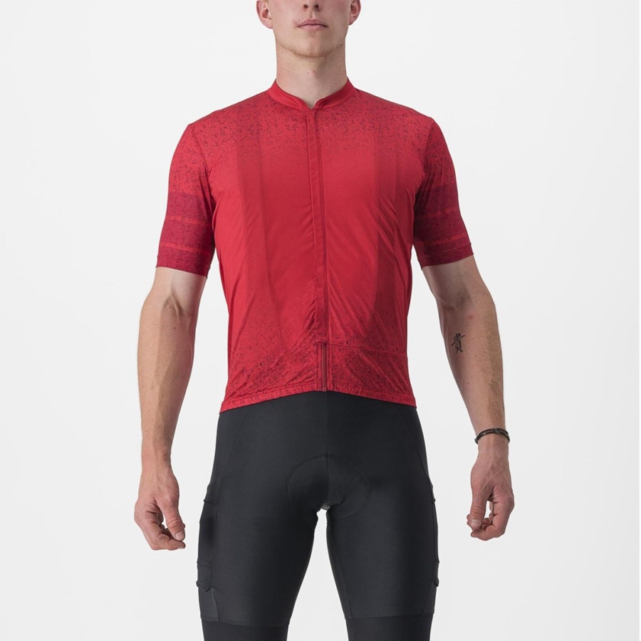 Homme Rouge Foncé Maillot Castelli UNLIMITED TERRA - france  BGO-1740779