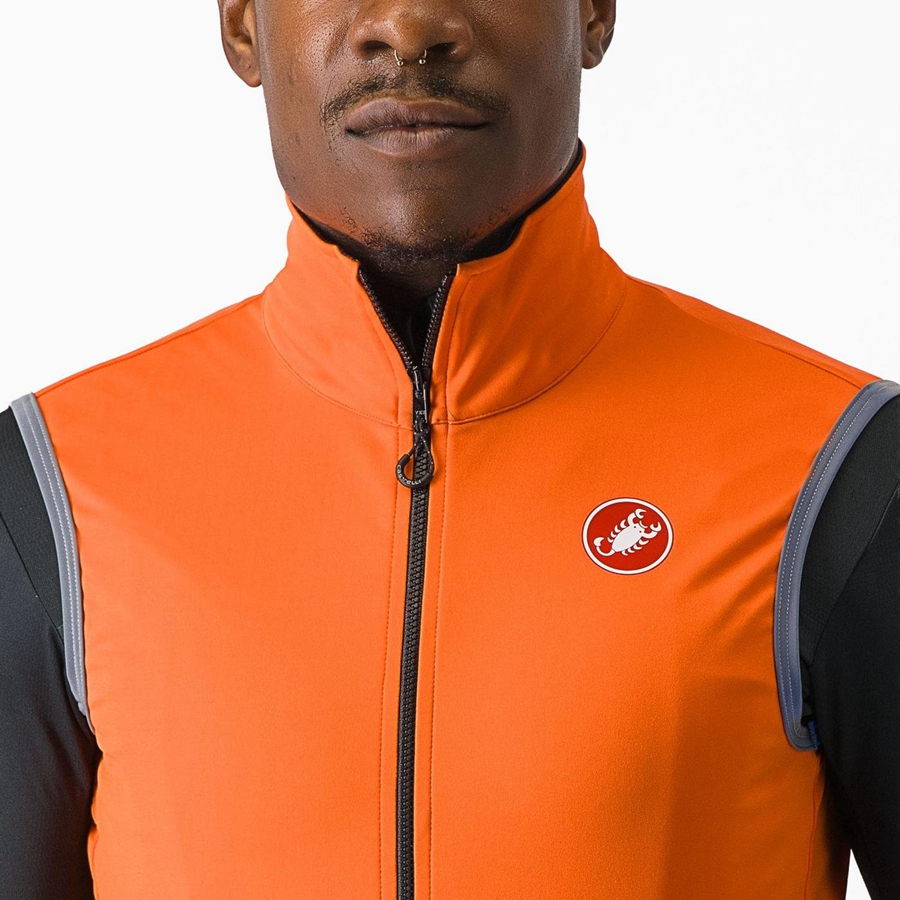 Homme Rouge Orange Gilet Castelli PERFETTO RoS 2 - france  CWT-0573690