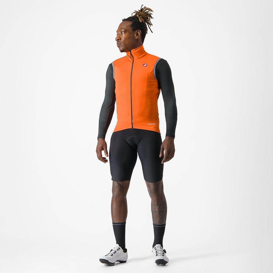 Homme Rouge Orange Gilet Castelli PERFETTO RoS 2 - france  CWT-0573690