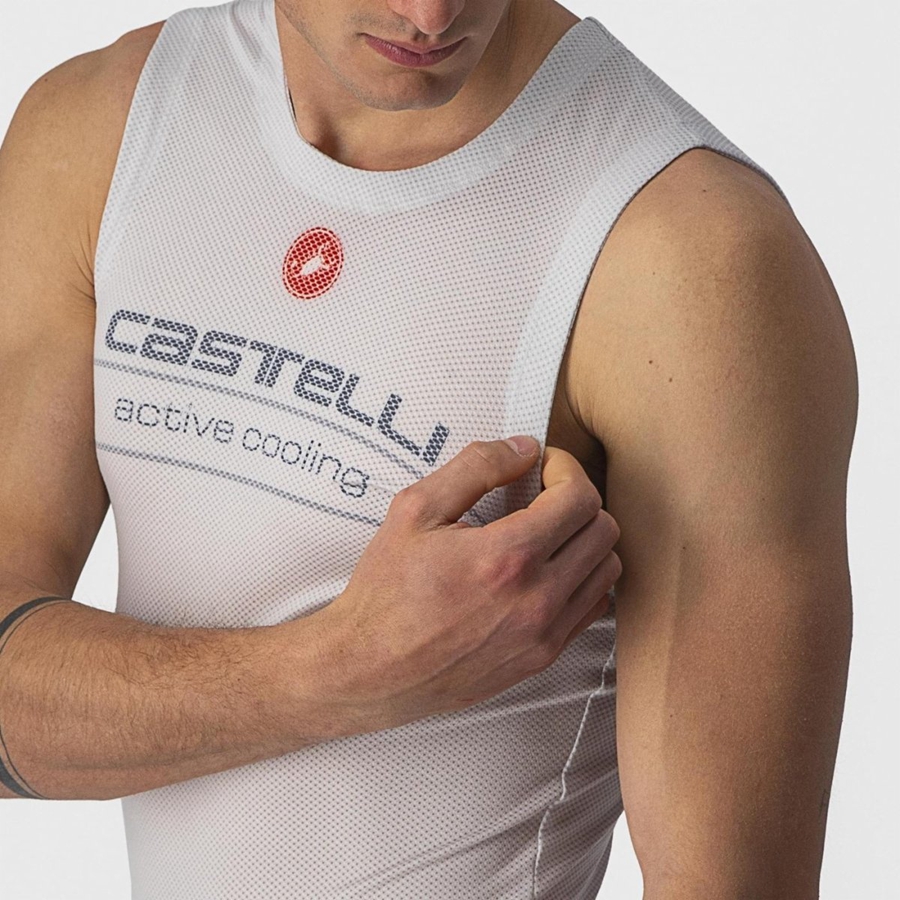 Homme Argent Grise Couche De Base Castelli ACTIVE COOLING SLEEVELESS - france  ELZ-3419560