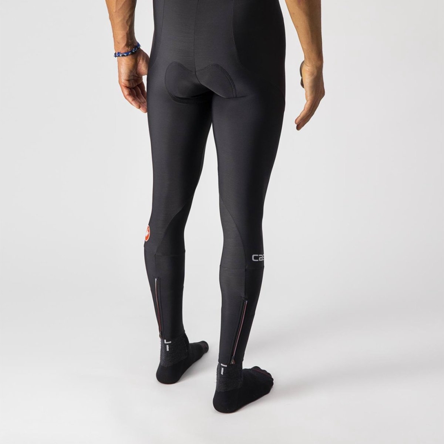 Homme Noir Leggings Castelli ENTRATA - france  ZYW-0774952