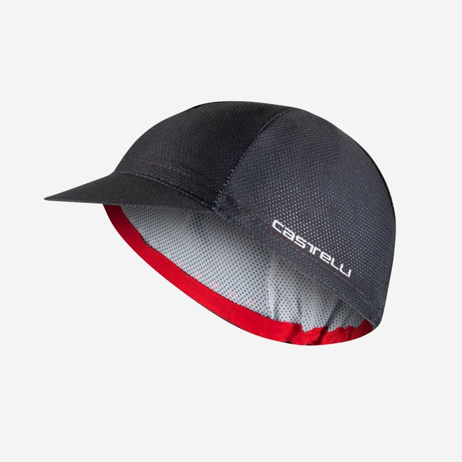 Homme Noir Casquette Castelli ROSSO CORSA 2 - france  XBH-5160719