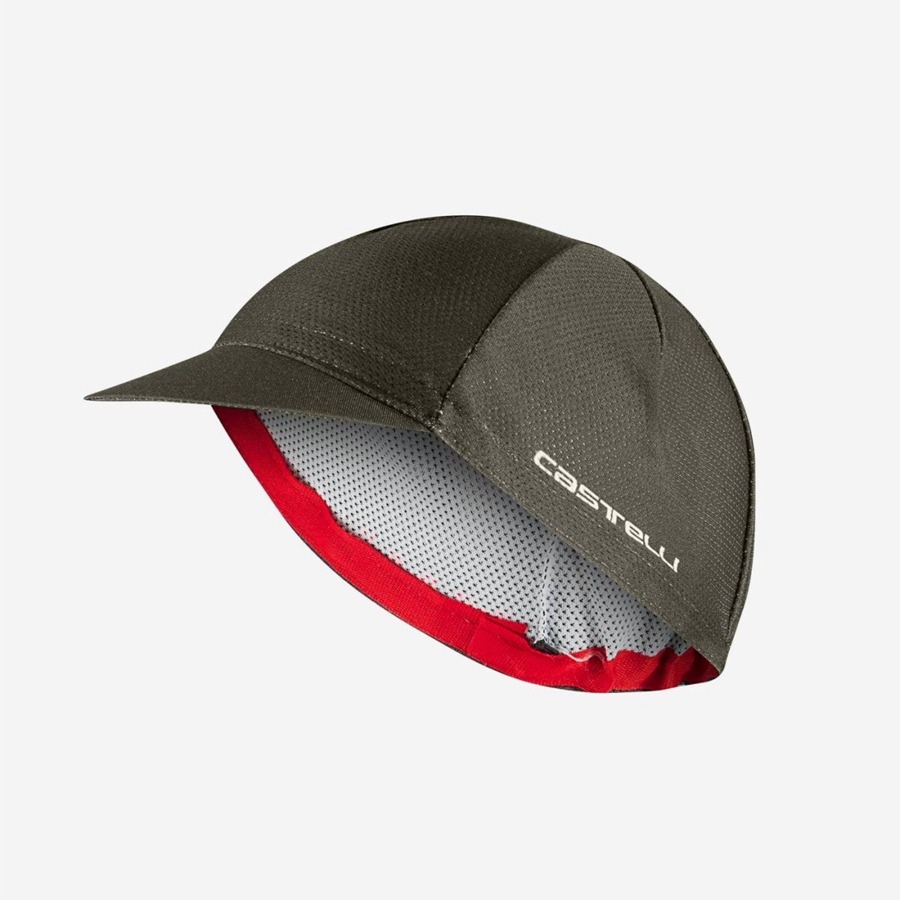 Homme Vert Foncé Casquette Castelli ROSSO CORSA 2 - france  GOF-5643983