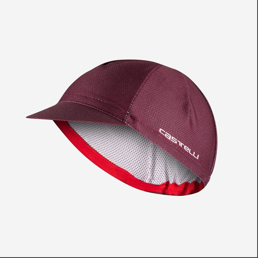 Homme Bordeaux Foncé Casquette Castelli ROSSO CORSA 2 - france  JDX-6516257