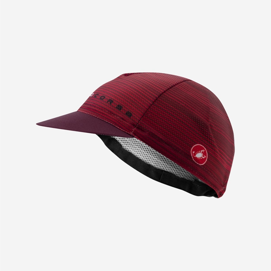 Homme Bordeaux Casquette Castelli ROSSO CORSA - france  HVI-6152696